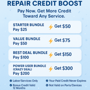 Black Friday & Cyber Monday Repair Credit Boost (Labor Only)