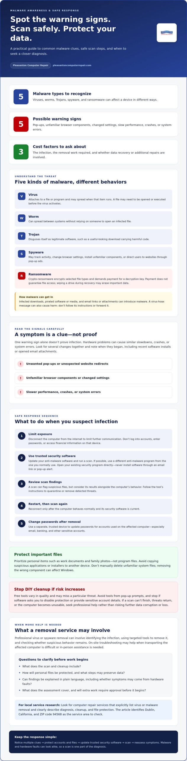 Malware Removal Help in Dublin, CA